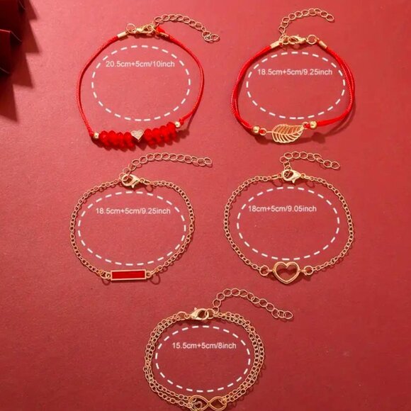 Brand new 6pc Women's Red Quartz Watch & Bracelet Set - Picture 5 of 6
